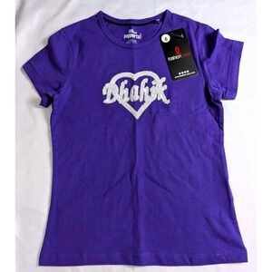 Pepperts! T-Shirt Kids 6-8 Years Purple Sequin Heart‎ Graphic Dhahik Tee